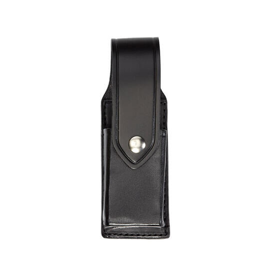 Aker Leather Tourniquet Pouch Black Plain features chrome button snaps